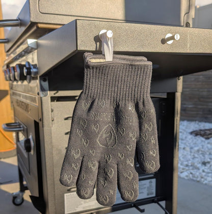 Oven Gloves with Fingers - 932°F Extreme Heat Proof and Cut Resistant Mitts for Kitchen, BBQ, Grill, Baking, Fire Pit - EN407 Certified with Non-Slip Silicone Grip and Cotton Lined for Comfort