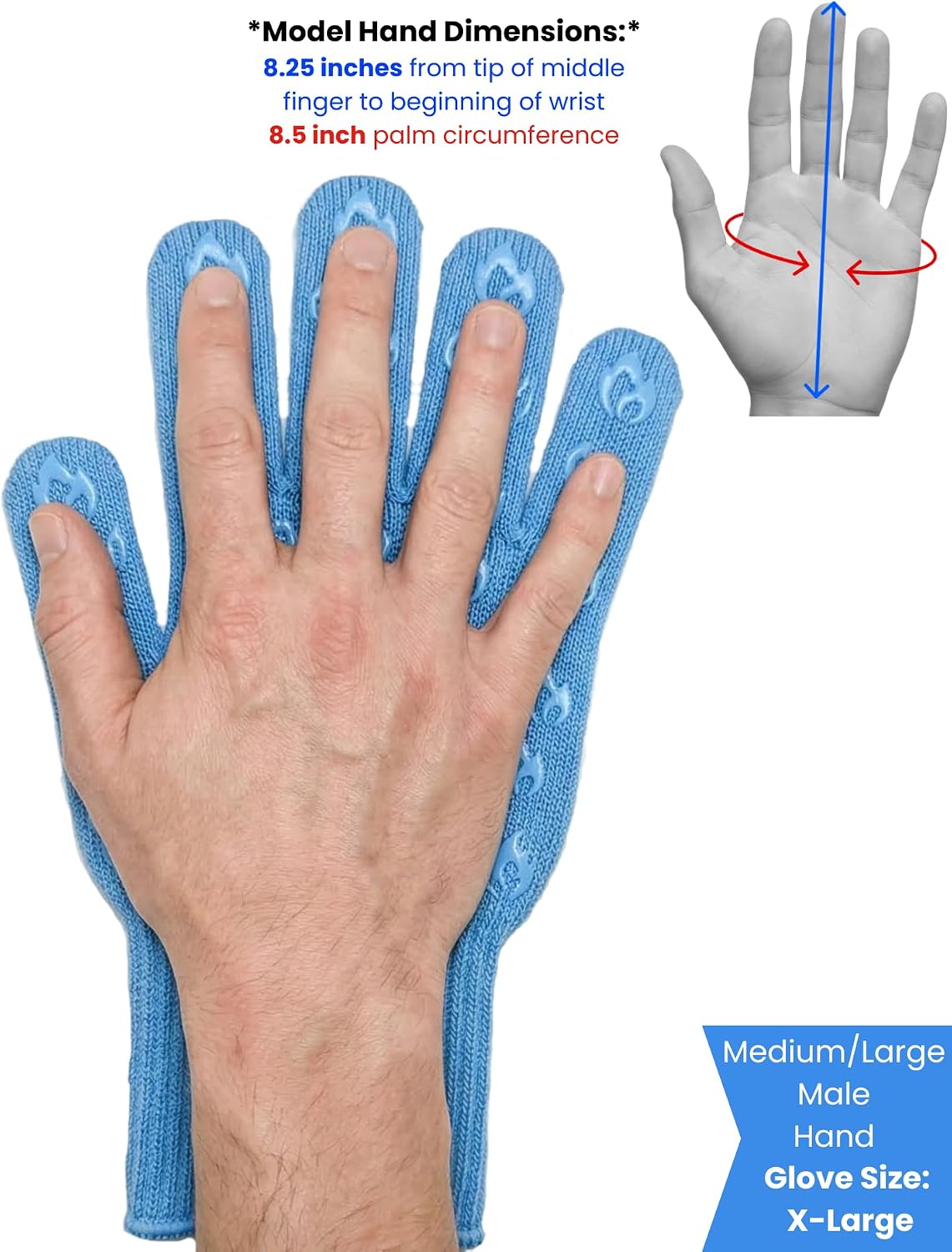 Oven Gloves with Fingers - 932°F Extreme Heat Proof and Cut Resistant Mitts for Kitchen, BBQ, Grill, Baking, Fire Pit - EN407 Certified with Non-Slip Silicone Grip and Cotton Lined for Comfort