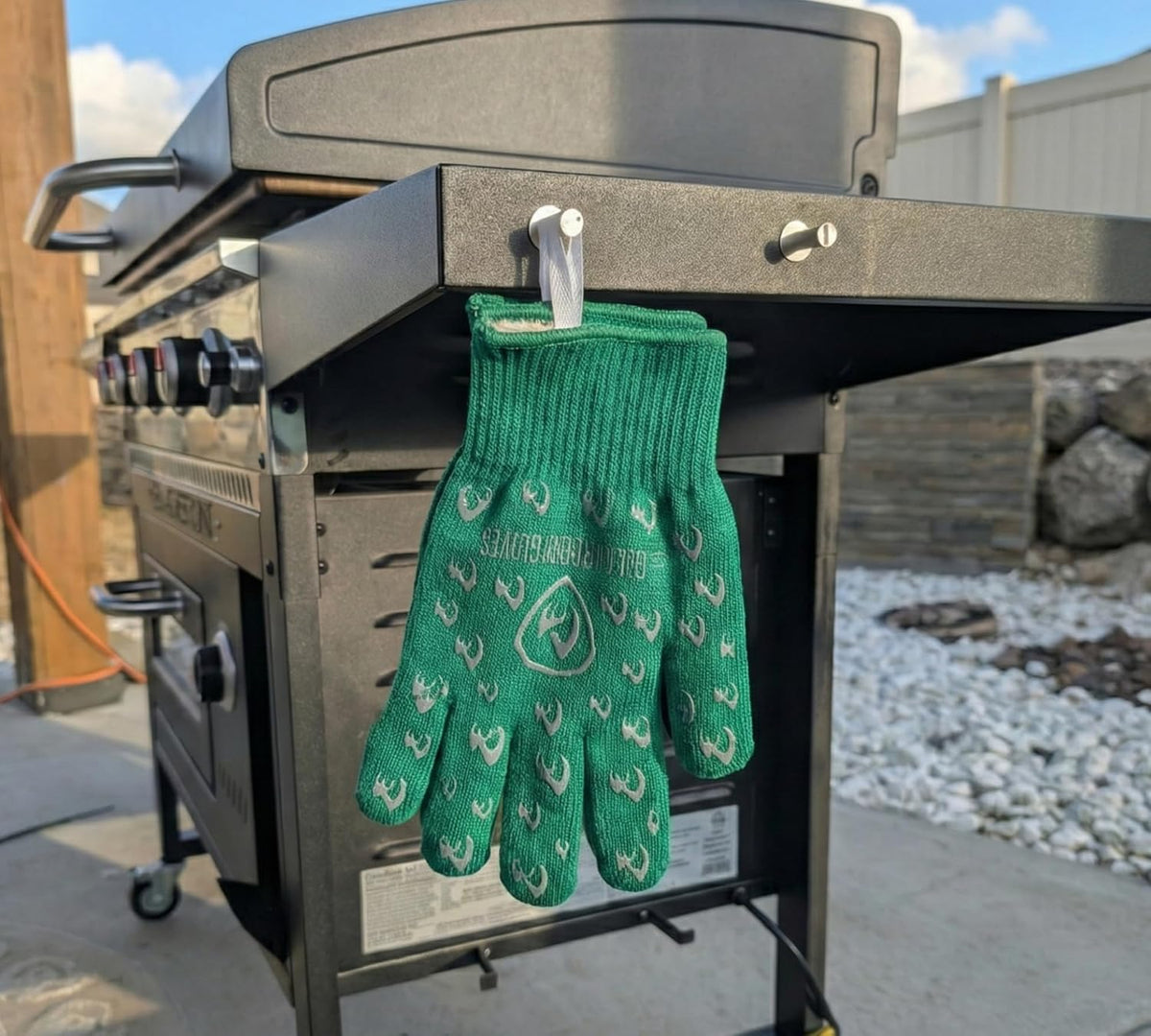 Oven Gloves with Fingers - 932°F Extreme Heat Proof and Cut Resistant Mitts for Kitchen, BBQ, Grill, Baking, Fire Pit - EN407 Certified with Non-Slip Silicone Grip and Cotton Lined for Comfort