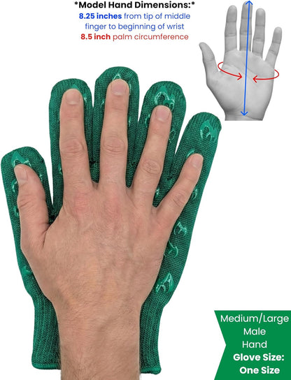 Oven Gloves with Fingers - 932°F Extreme Heat Proof and Cut Resistant Mitts for Kitchen, BBQ, Grill, Baking, Fire Pit - EN407 Certified with Non-Slip Silicone Grip and Cotton Lined for Comfort