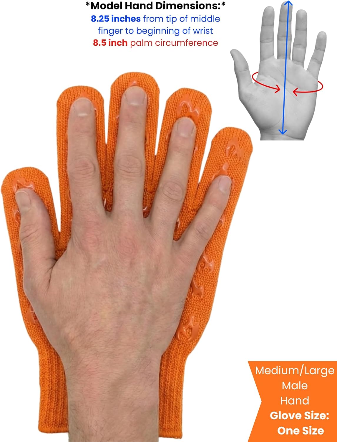 Oven Gloves with Fingers - 932°F Extreme Heat Proof and Cut Resistant Mitts for Kitchen, BBQ, Grill, Baking, Fire Pit - EN407 Certified with Non-Slip Silicone Grip and Cotton Lined for Comfort