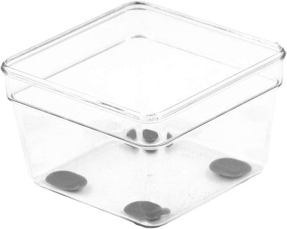 Glad Plastic Drawer Storage Tray – Heavy Duty Organizer Bin for Home, Kitchen, Bath, Bedroom, Office | Non-Slip Feet, 13" x 3.25", Clear