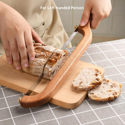 Bread Knife for Homemade Bread Sourdough, Serrated Bread Slicer & Bread Bow Knife with Ergonomic Grip for Easy, Clean & Even Slicing