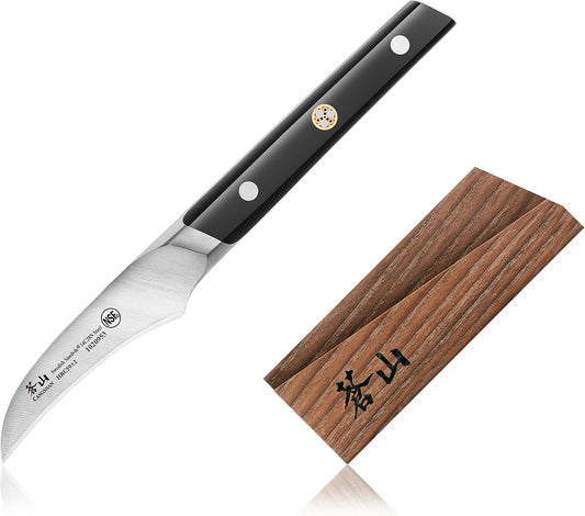 Cangshan TC Series 1020960 Swedish 14C28N Steel Forged 2.75-Inch Peeling Knife and Wood Sheath Set