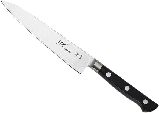 MX3 Premium San Mai VG-10 Steel Core Blade Petty Knife, 150mm 6 Inch,Black