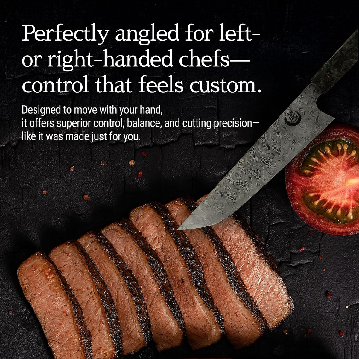 Tatsumaki Sakimaru Gyuto Chef Knife 9.5" (240mm) – 110 Layer Damascus Steel, Dual Core Blade, Ultra Sharp Kitchen Knife