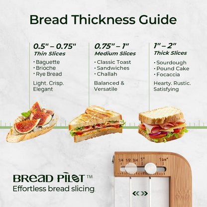 Bread Pilot Adjustable Bread Knife – Upgraded Bread Slicer for Homemade & Sourdough Loaves, Serrated Stainless Blade with Precision Thickness Guide, Gift for Artisan Bakers