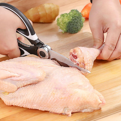 Heavy Duty Kitchen Scissors, 2 Pcs Stainless Steel Multipurpose Sharp Utility Shear for Chicken, Fish, Meat, Bear and Nuts (2)