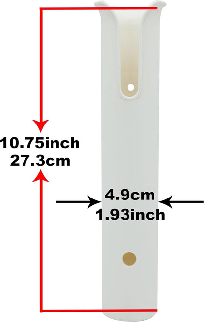Wall Mounted Fishing Rod Holders Tubes Links Fishing Rod Holder Rack Rests (4-TUBE White- -US)