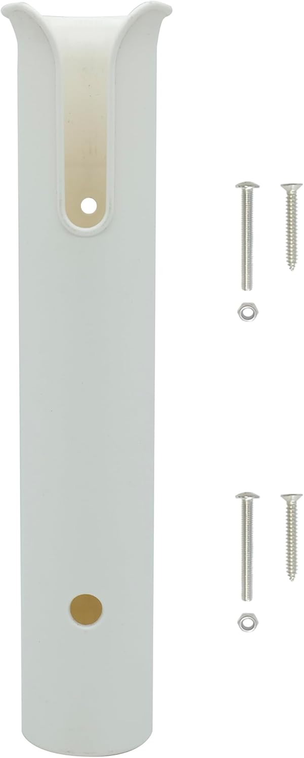 Wall Mounted Fishing Rod Holders Tubes Links Fishing Rod Holder Rack Rests (4-TUBE White- -US)