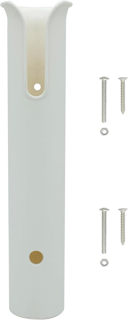 Wall Mounted Fishing Rod Holders Tubes Links Fishing Rod Holder Rack Rests (4-TUBE White- -US)