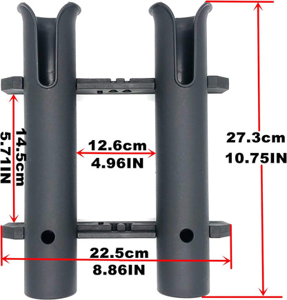 Wall Mounted Fishing Rod Holders Tubes Links Fishing Rod Holder Rack Rests (4-TUBE White- -US)