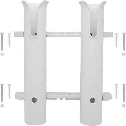 Wall Mounted Fishing Rod Holders Tubes Links Fishing Rod Holder Rack Rests (4-TUBE White- -US)