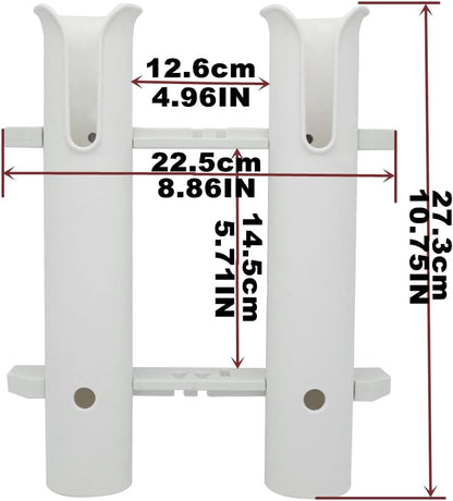 Wall Mounted Fishing Rod Holders Tubes Links Fishing Rod Holder Rack Rests (4-TUBE White- -US)