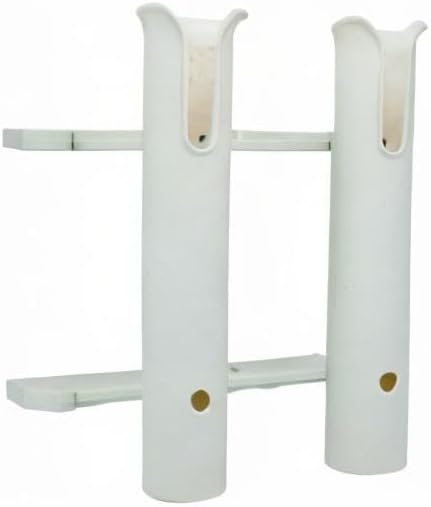 Wall Mounted Fishing Rod Holders Tubes Links Fishing Rod Holder Rack Rests (4-TUBE White- -US)