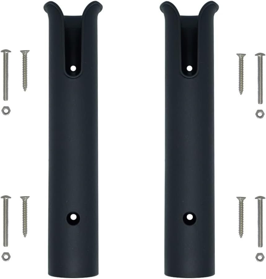 Wall Mounted Fishing Rod Holders Tubes Links Fishing Rod Holder Rack Rests (4-TUBE White- -US)