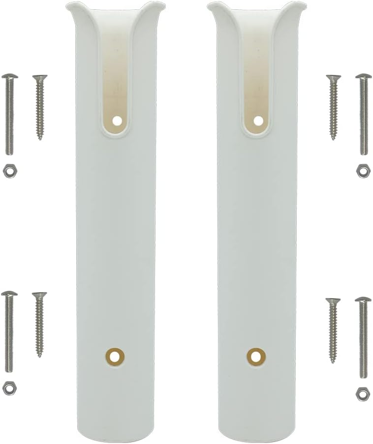 Wall Mounted Fishing Rod Holders Tubes Links Fishing Rod Holder Rack Rests (4-TUBE White- -US)