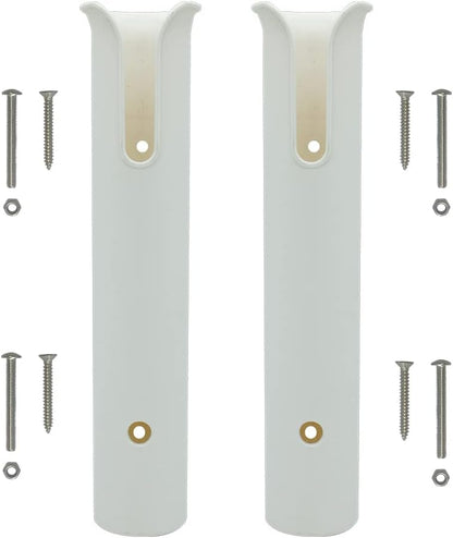 Wall Mounted Fishing Rod Holders Tubes Links Fishing Rod Holder Rack Rests (4-TUBE White- -US)
