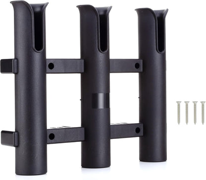 Wall Mounted Fishing Rod Holders Tubes Links Fishing Rod Holder Rack Rests (4-TUBE White- -US)