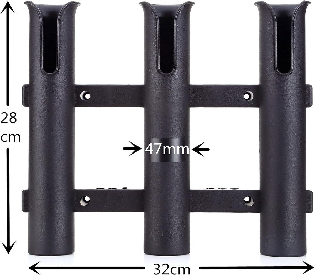 Wall Mounted Fishing Rod Holders Tubes Links Fishing Rod Holder Rack Rests (4-TUBE White- -US)