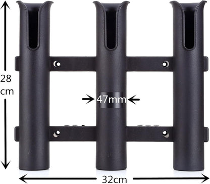 Wall Mounted Fishing Rod Holders Tubes Links Fishing Rod Holder Rack Rests (4-TUBE White- -US)