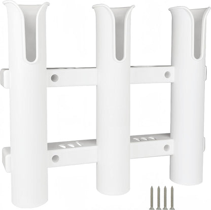 Wall Mounted Fishing Rod Holders Tubes Links Fishing Rod Holder Rack Rests (4-TUBE White- -US)