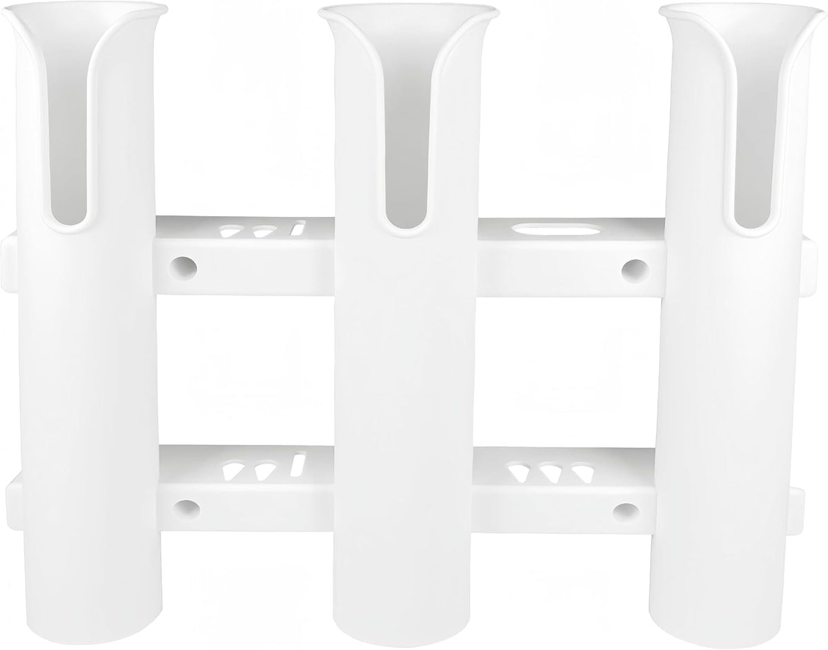 Wall Mounted Fishing Rod Holders Tubes Links Fishing Rod Holder Rack Rests (4-TUBE White- -US)