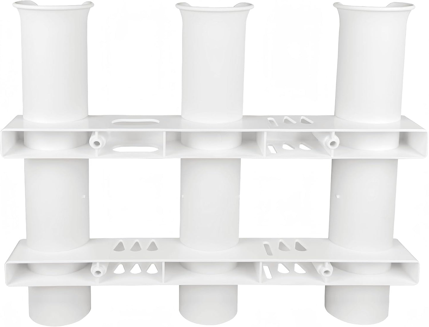 Wall Mounted Fishing Rod Holders Tubes Links Fishing Rod Holder Rack Rests (4-TUBE White- -US)