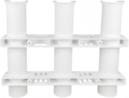 Wall Mounted Fishing Rod Holders Tubes Links Fishing Rod Holder Rack Rests (4-TUBE White- -US)