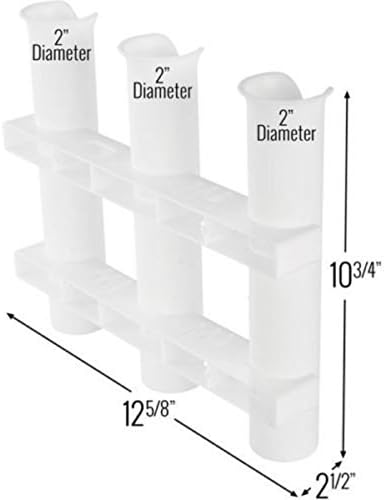 Wall Mounted Fishing Rod Holders Tubes Links Fishing Rod Holder Rack Rests (4-TUBE White- -US)
