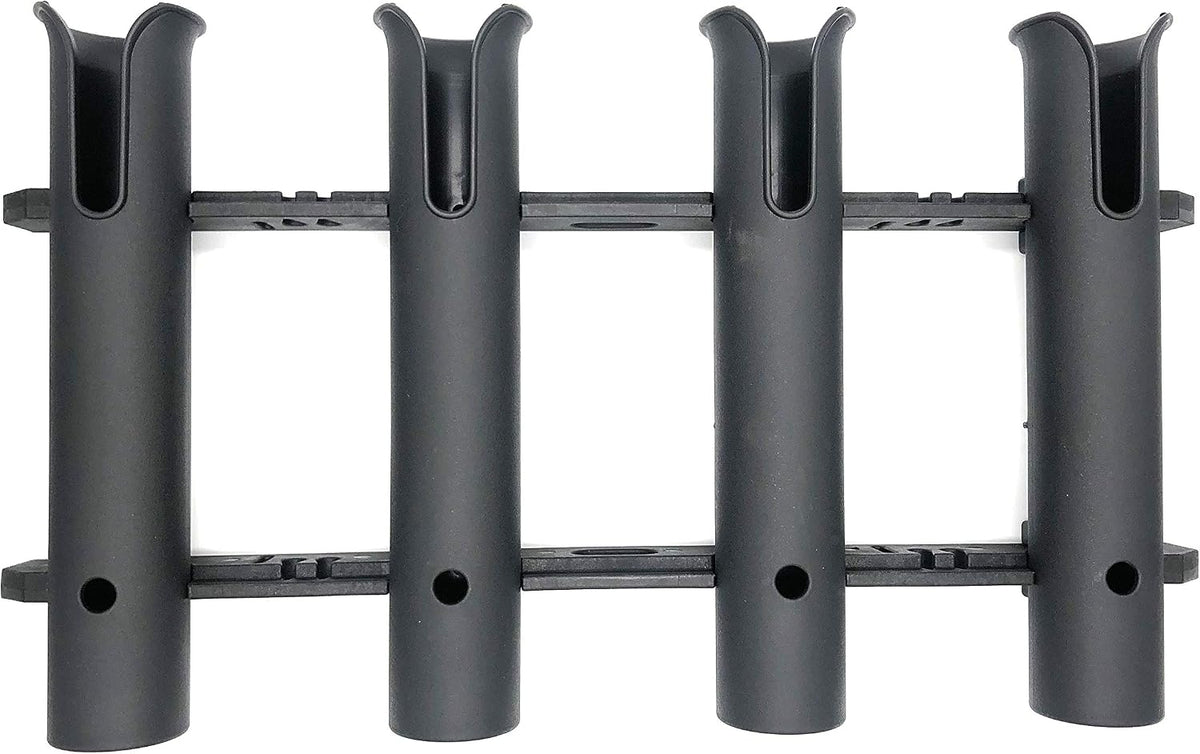 Wall Mounted Fishing Rod Holders Tubes Links Fishing Rod Holder Rack Rests (4-TUBE White- -US)