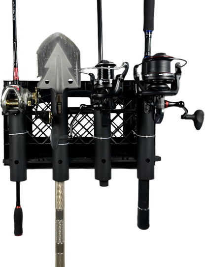 Wall Mounted Fishing Rod Holders Tubes Links Fishing Rod Holder Rack Rests (4-TUBE White- -US)