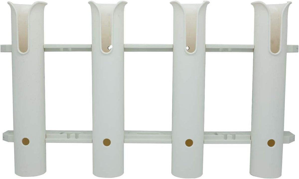 Wall Mounted Fishing Rod Holders Tubes Links Fishing Rod Holder Rack Rests (4-TUBE White- -US)