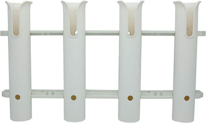 Wall Mounted Fishing Rod Holders Tubes Links Fishing Rod Holder Rack Rests (4-TUBE White- -US)