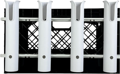 Wall Mounted Fishing Rod Holders Tubes Links Fishing Rod Holder Rack Rests (4-TUBE White- -US)
