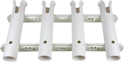 Wall Mounted Fishing Rod Holders Tubes Links Fishing Rod Holder Rack Rests (4-TUBE White- -US)