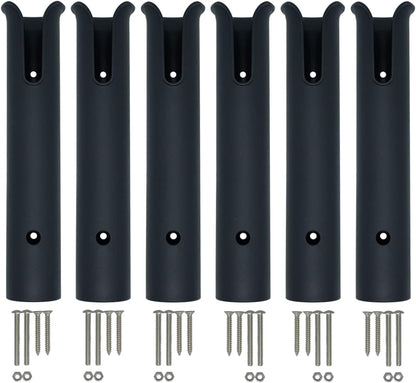Wall Mounted Fishing Rod Holders Tubes Links Fishing Rod Holder Rack Rests (4-TUBE White- -US)