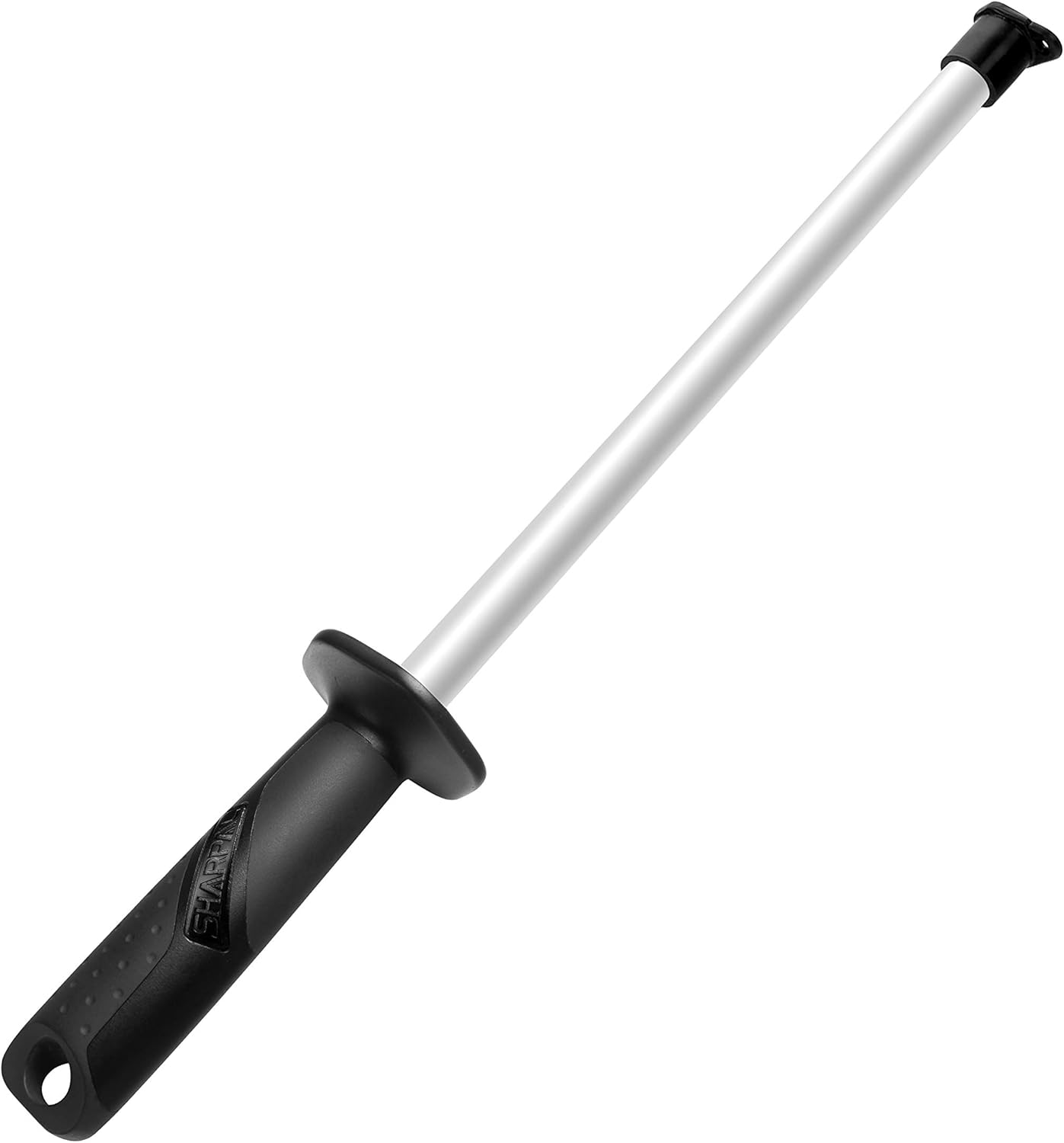 119N Diamond Sharpening Steel – Professional Solid Knife Sharpener Honing Rod with Built-in Angle Guides, Sharpens, Realigns, and Polishes Edges for Chef and Kitchen Knives