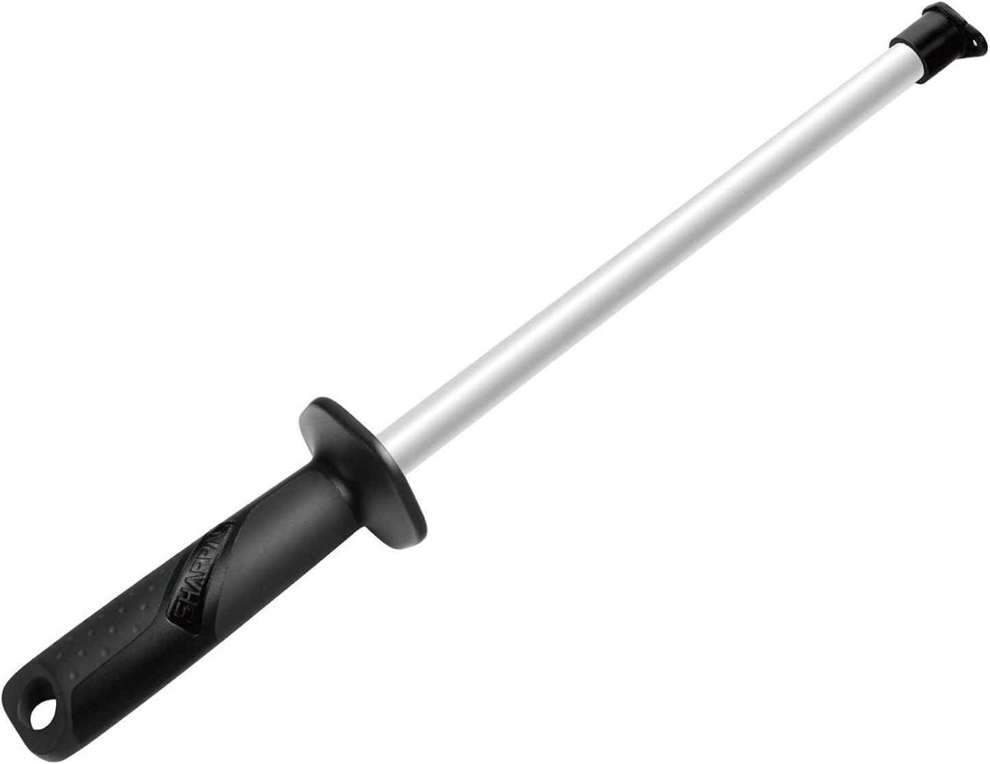 119N Diamond Sharpening Steel – Professional Solid Knife Sharpener Honing Rod with Built-in Angle Guides, Sharpens, Realigns, and Polishes Edges for Chef and Kitchen Knives
