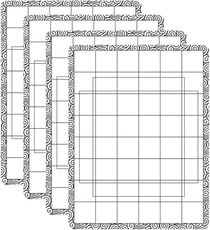 4 PCS Sticky Non-Slip Flexible Gridded Stamp Mats Grid Sheets Low Stick Mat Multi-Use Low Tack Mat,Stick and Stamp Adhesived Sheet Scrapbooking Craft Accessory