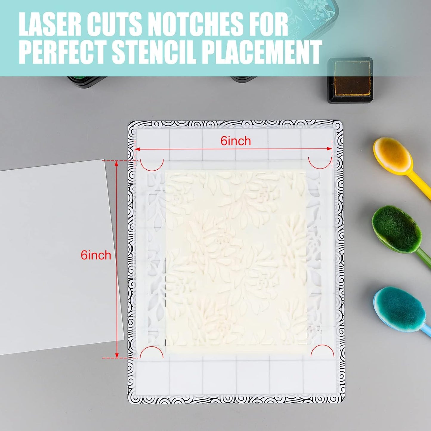 4 PCS Sticky Non-Slip Flexible Gridded Stamp Mats Grid Sheets Low Stick Mat Multi-Use Low Tack Mat,Stick and Stamp Adhesived Sheet Scrapbooking Craft Accessory