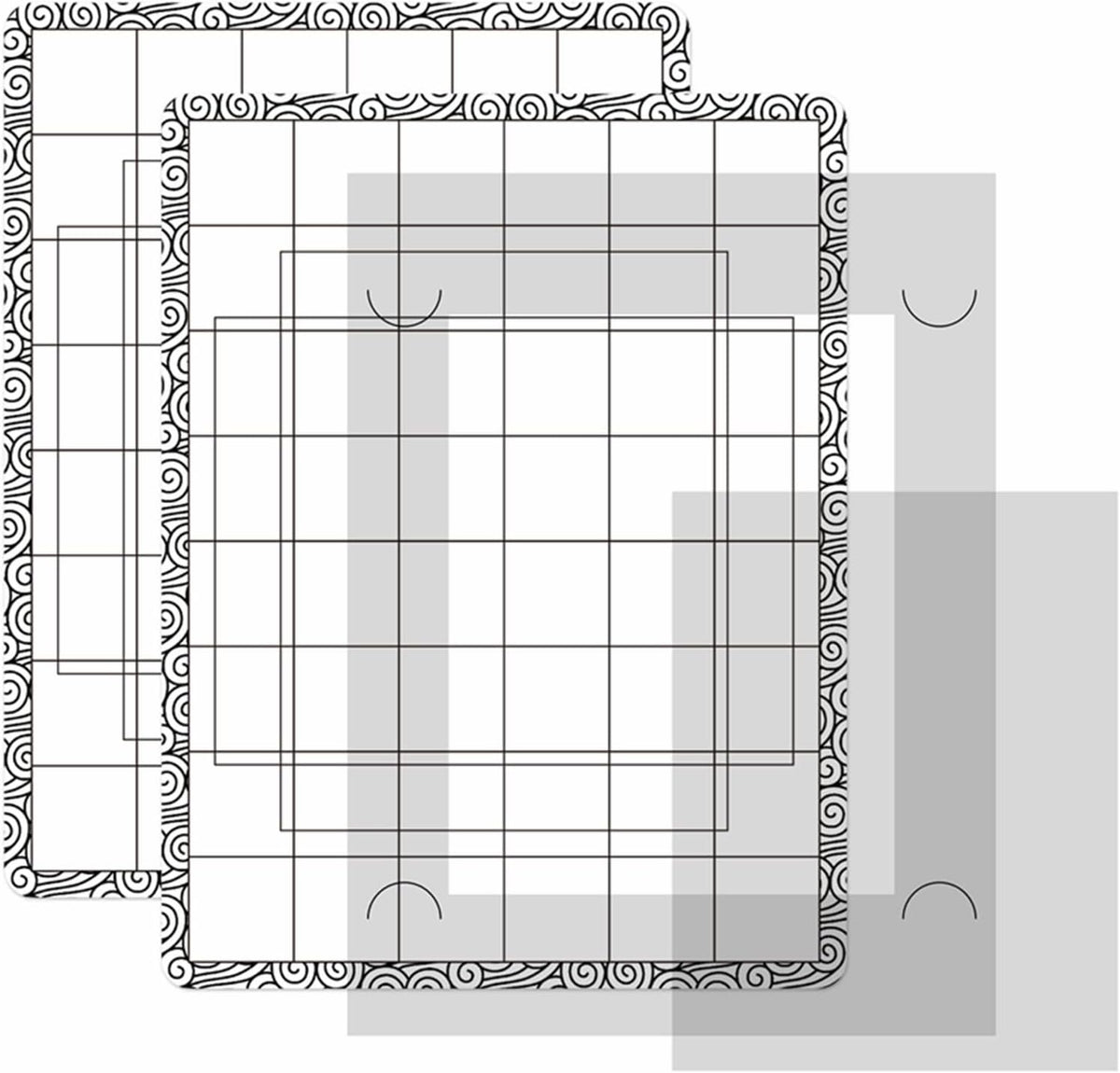 4 PCS Sticky Non-Slip Flexible Gridded Stamp Mats Grid Sheets Low Stick Mat Multi-Use Low Tack Mat,Stick and Stamp Adhesived Sheet Scrapbooking Craft Accessory