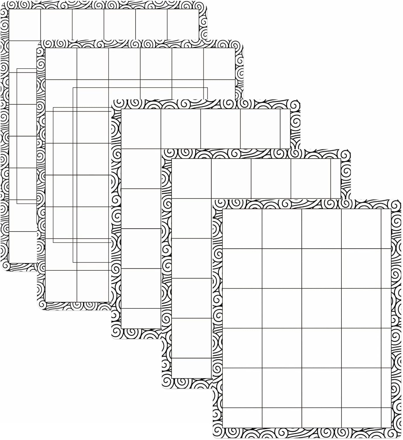 4 PCS Sticky Non-Slip Flexible Gridded Stamp Mats Grid Sheets Low Stick Mat Multi-Use Low Tack Mat,Stick and Stamp Adhesived Sheet Scrapbooking Craft Accessory