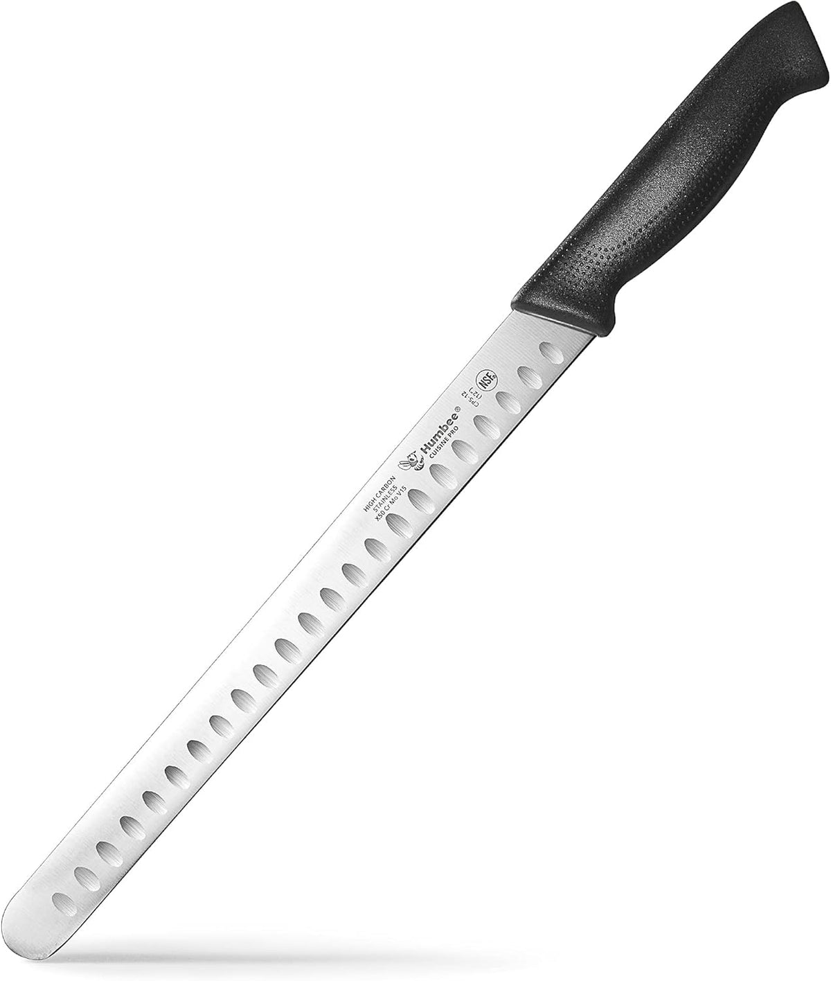 Carving Knife 14-Inch with Razor Sharp Granton Edge for Turkey, Ham, Meat Slicing and Cutting – NSF Certified, German Stainless Steel Blade, Black