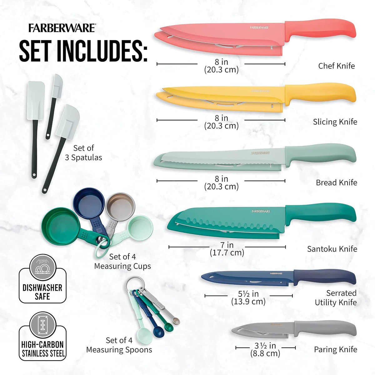 5272030 Resin Cutlery Set, Assorted, Pastel Cool, 12-piece