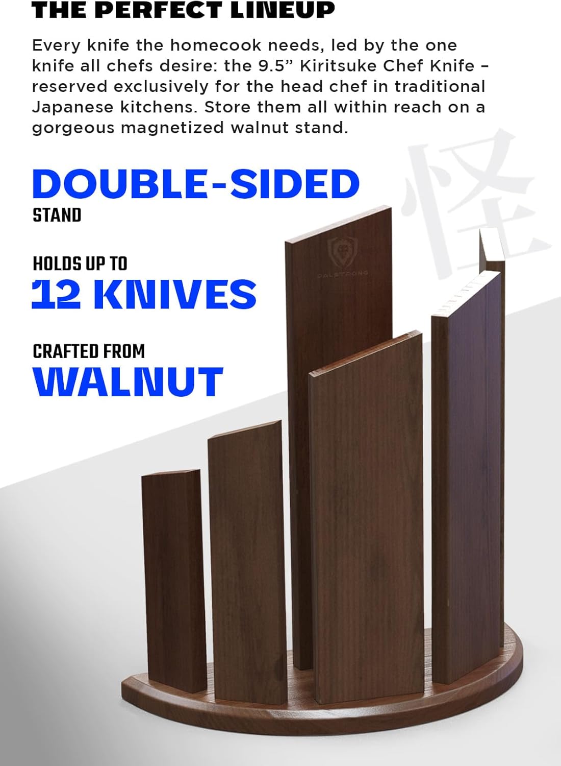 Knife Block Set -6pc- Magnetic Knife Stand-Phantom Series-Japanese High-Carbon AUS8 Steel-Knife Kitchen Set-Pakkawood Handle-Men's Valentines Gift