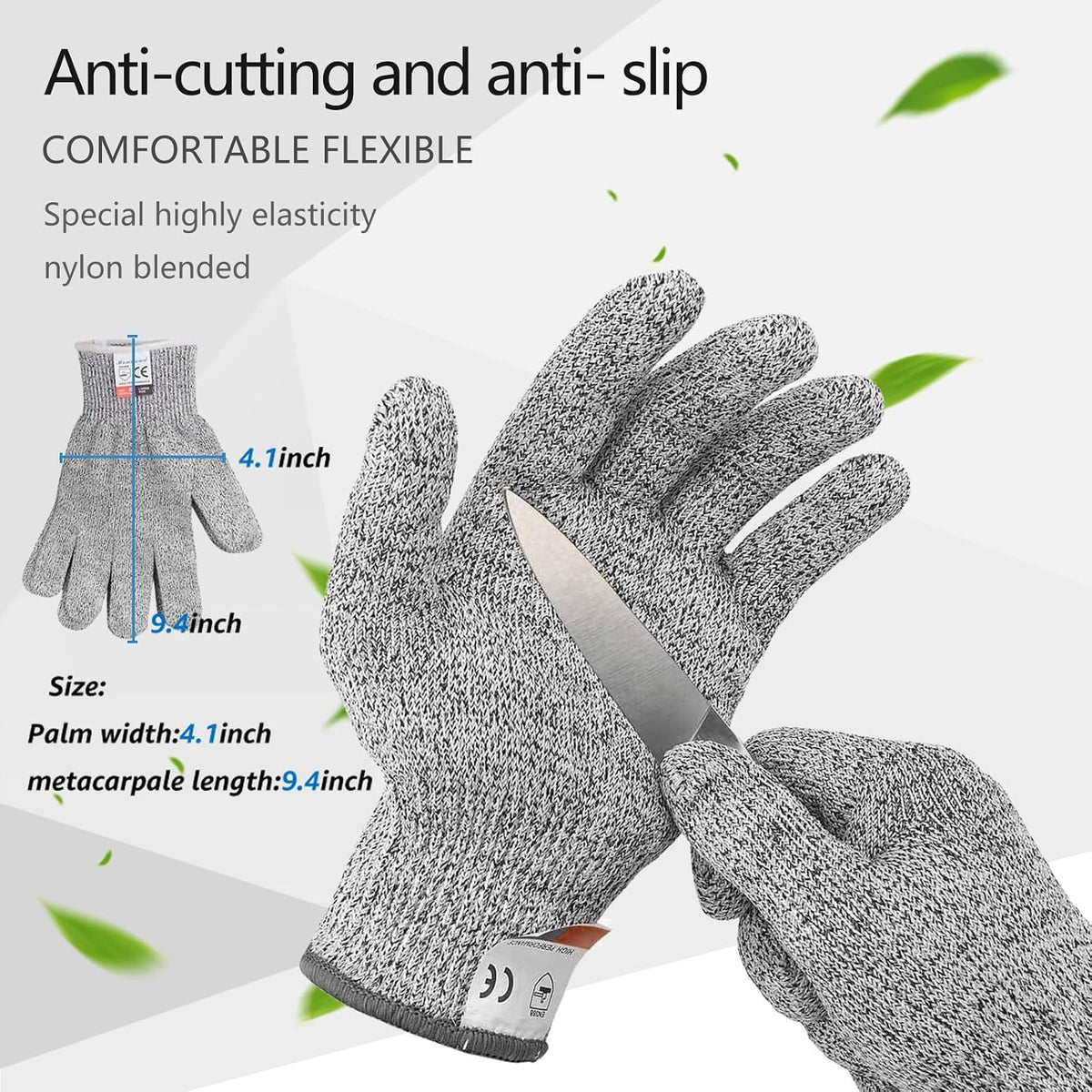 Oyster Shucking Knife Set, 2 Rosewood Knives & Gloves (M)