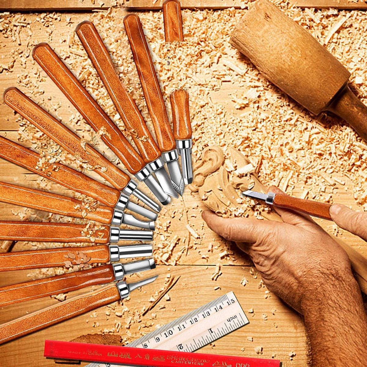 Wood Carving Knife Set, 20 PCS Wood Carving Kit