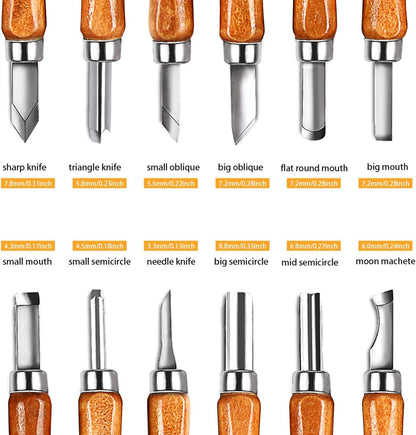 Wood Carving Knife Set, 20 PCS Wood Carving Kit