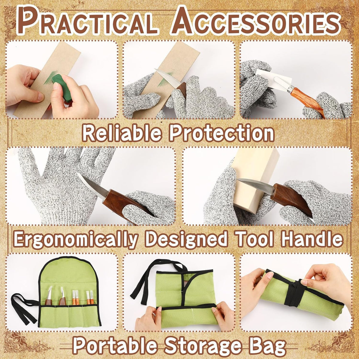 Wood Carving Knife Set, 20 PCS Wood Carving Kit